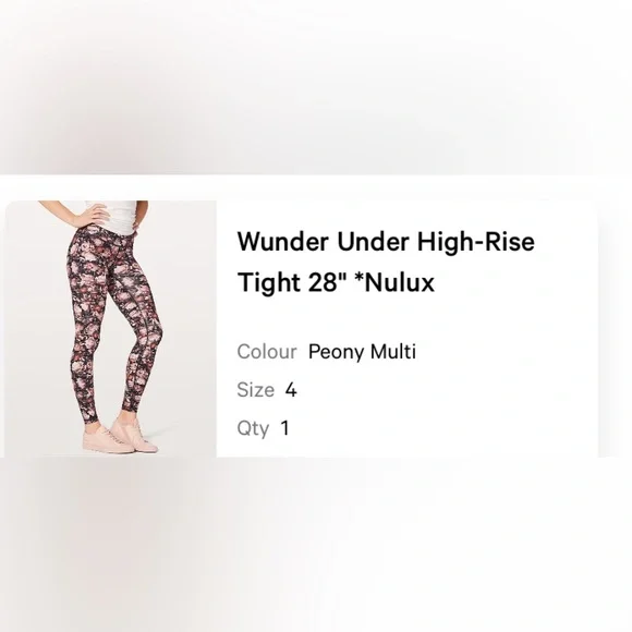 Wunder Under High-Rise Tight 28" *Nulux in Peony Multi - Picture 6 of 6